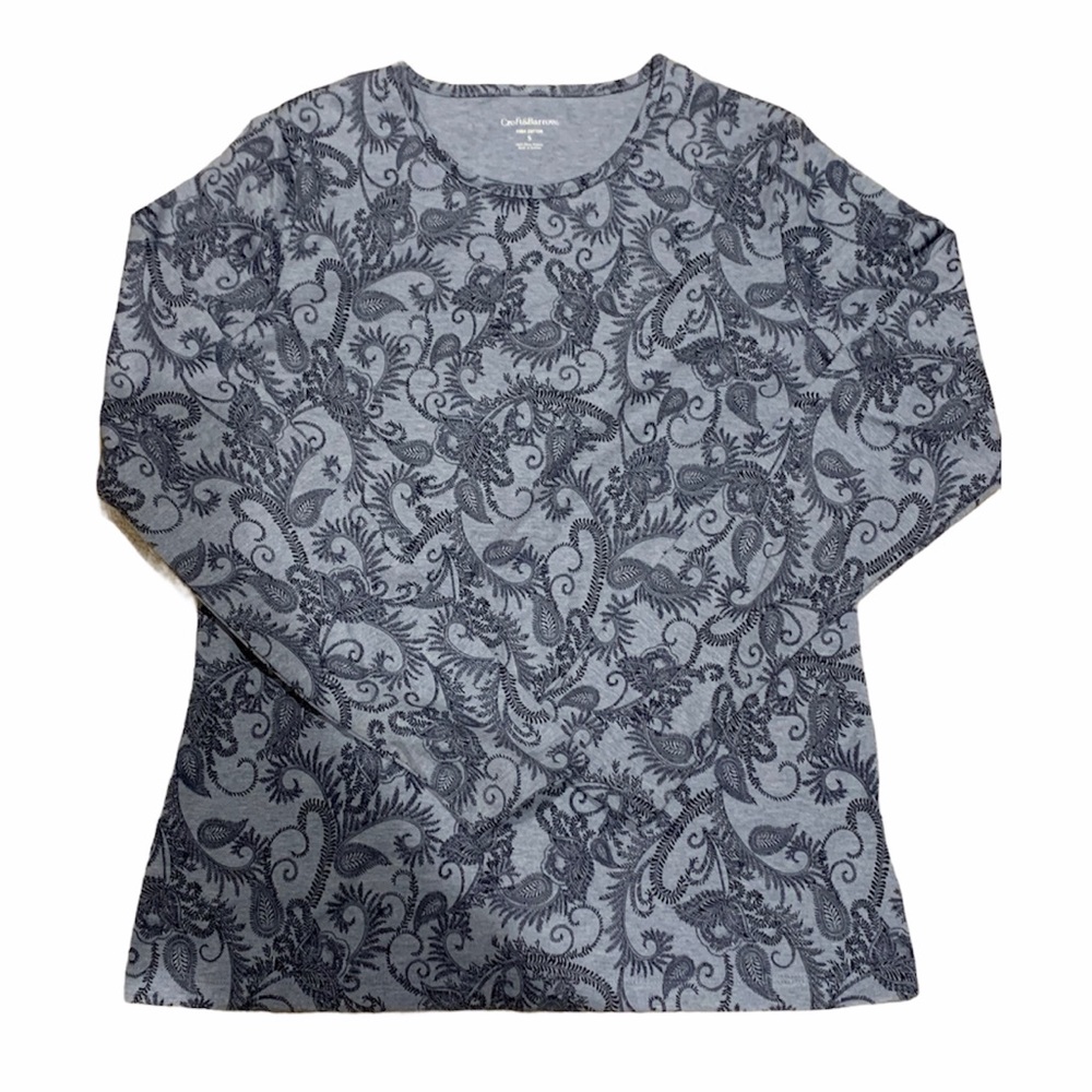 Patterned Paisley Blue Long Sleeve Tee
